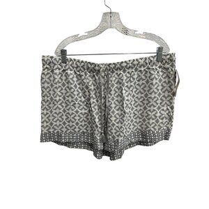 Gilligan & OMalley Womens NWT Grey Printed Sleep Shorts Drawstring Waist Sz XXL